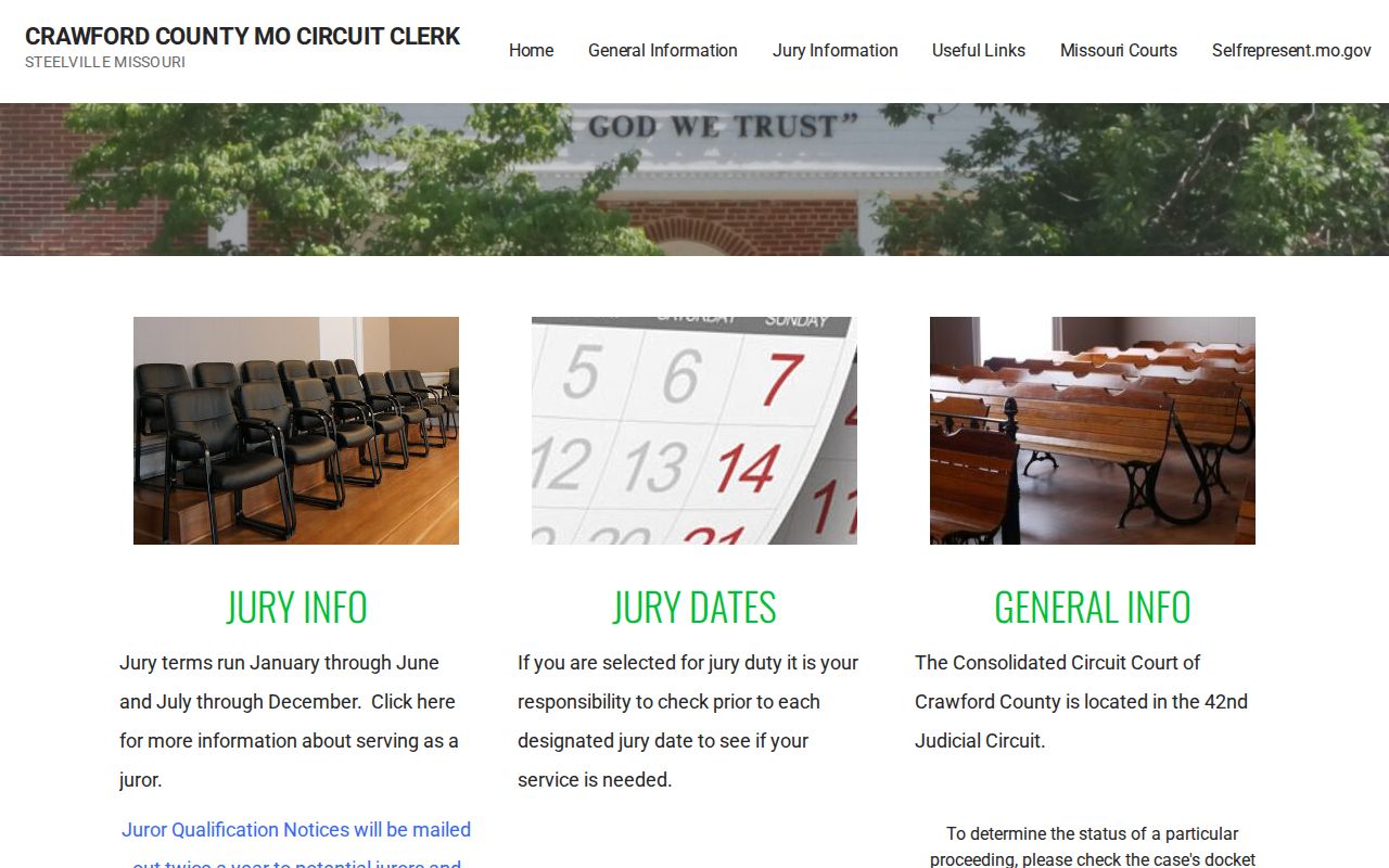 Crawford County Circuit Clerk official duties and court record information